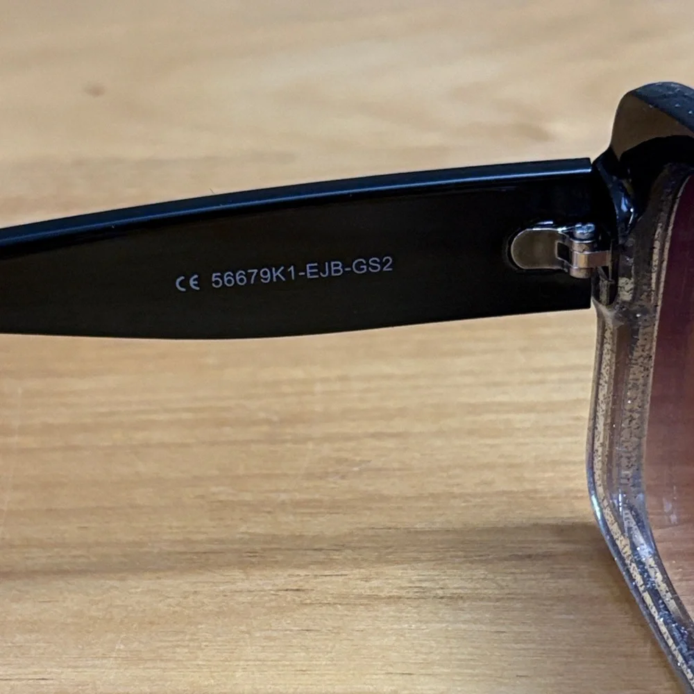 Lane Bryant Glitter Square Sunglasses in Black and Silver ombre sparkle NWT - Picture 7 of 8